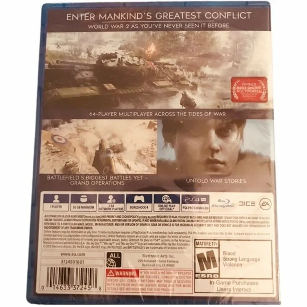 BATTLEFIELD V PS4 GAME NEW